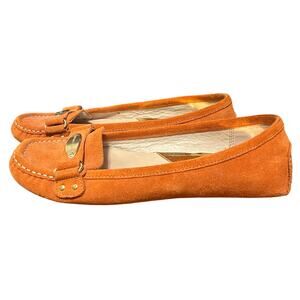 MICHAEL KORS Orange Suede Leather Loafers Moccasins Slip On Women’s Size 8.5